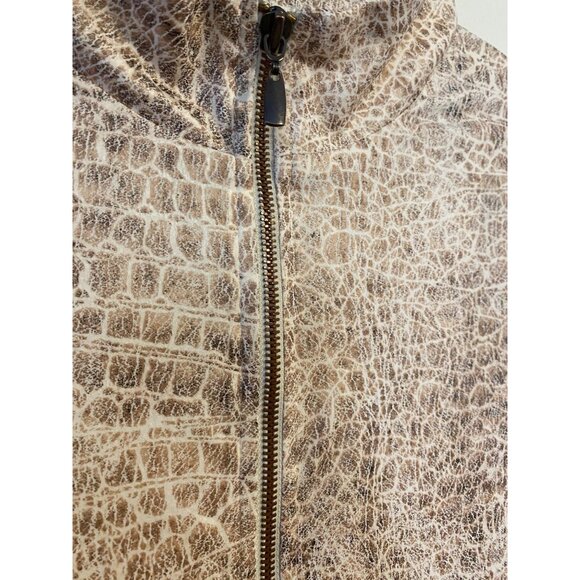 Chicos 3 Animal Print Jacket Size XL Long Sleeve Full Zip Neutral Tones Casual - Picture 8 of 8